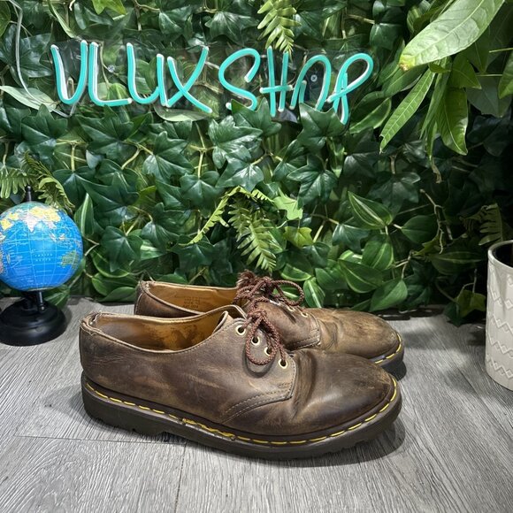 Dr Martens Vintage 1561 Made In England Oxfords Brown Leather Mens US 11 UK 10 - Picture 1 of 12